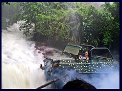 Performance of falling bridge accident at waterfall in Venezuela, Windows of the World.